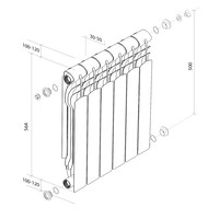 Радиатор биметалл Revolution Bimetall 500, 160 ват