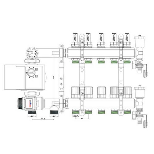 Насосно-смесительный узел для теплого пола, VR200