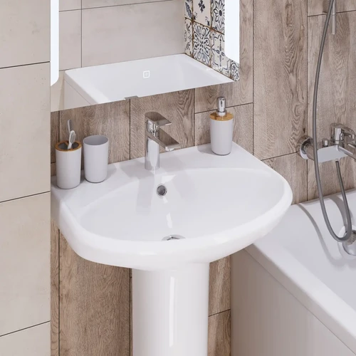 Умывальник Самарский с пьедесталом — стильный, компактный и функциональный выбор для ванной комнаты.