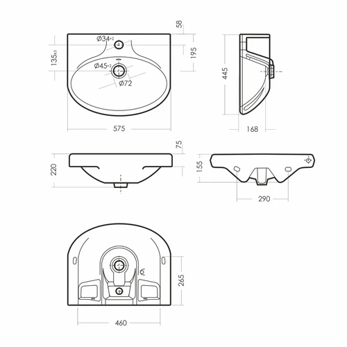 Умывальник Самарский с пьедесталом — стильный, компактный и функциональный выбор для ванной комнаты.